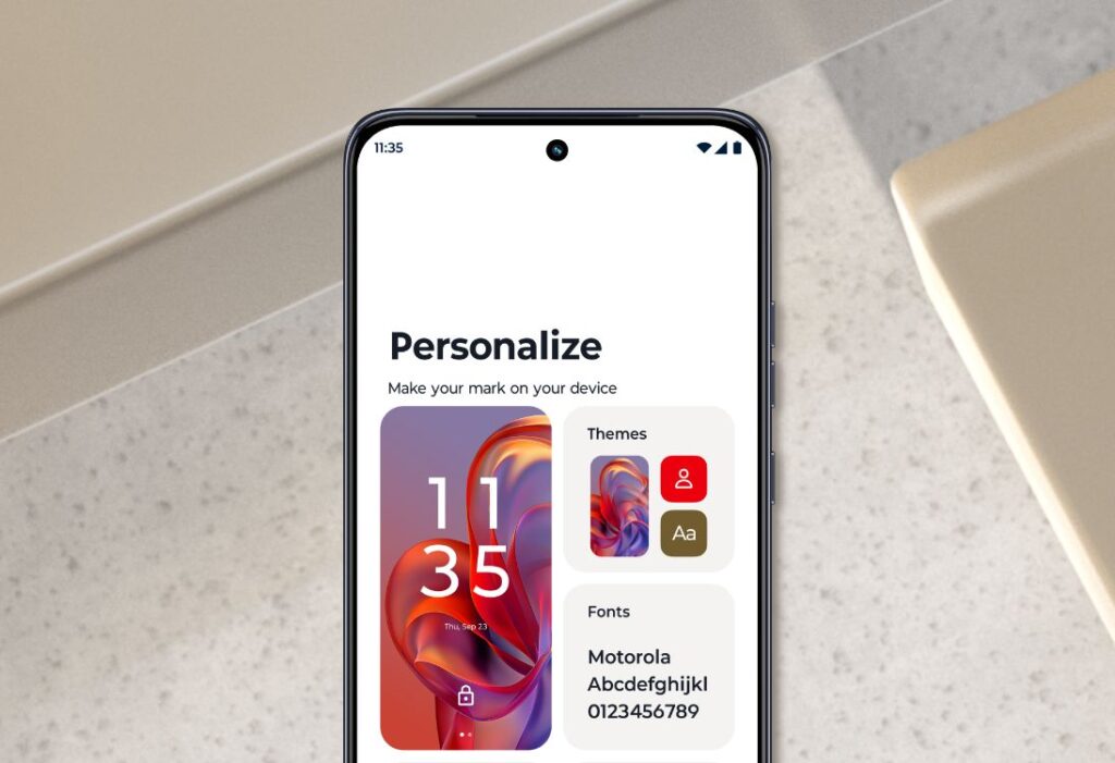 personalizuj motorla edge 50 neo widok przedstawia ekran smartfona